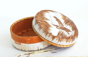 Quill Box with Duck Coming in for a Landing by Yvonne Walker Keshick