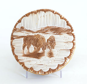 Quill Box by Yvonne Walker Keshick "Bison Wading in Water"
