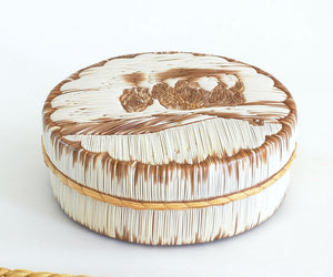 Quill Box by Yvonne Walker Keshick "Bison Wading in Water"
