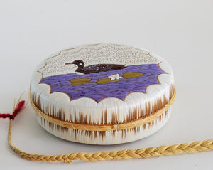 Anishinaabe Quill Box with Floating Loon by Pauline Worthington