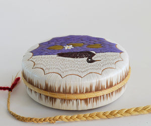 Anishinaabe Quill Box with Floating Loon by Pauline Worthington