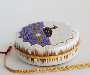Anishinaabe Quill Box with Floating Loon by Pauline Worthington