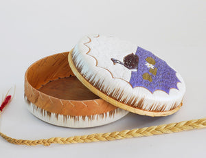 Anishinaabe Quill Box with Floating Loon by Pauline Worthington