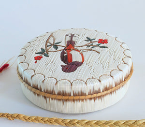 Quill Box with Bird on Branch with Flowers by Bernard Parkey
