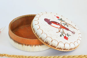 Quill Box with Bird on Branch with Flowers by Bernard Parkey