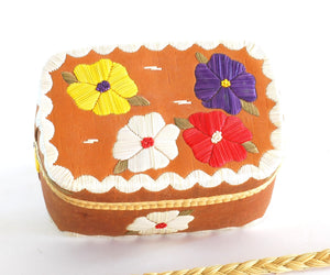 Quill Box with Multicolored Flowers by Patricia Trudeau