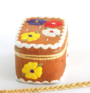 Quill Box with Multicolored Flowers by Patricia Trudeau