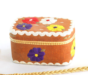 Quill Box with Multicolored Flowers by Patricia Trudeau