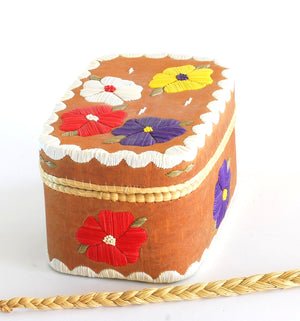 Quill Box with Multicolored Flowers by Patricia Trudeau