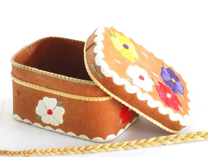 Quill Box with Multicolored Flowers by Patricia Trudeau