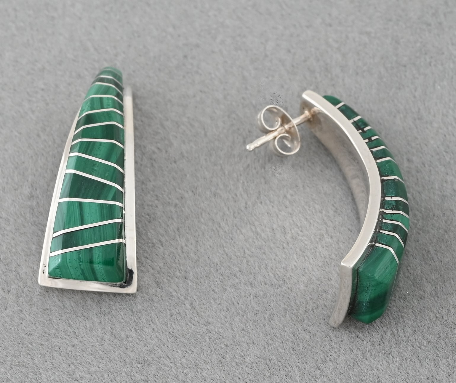 Earrings with Malachite by Daren Tsalate