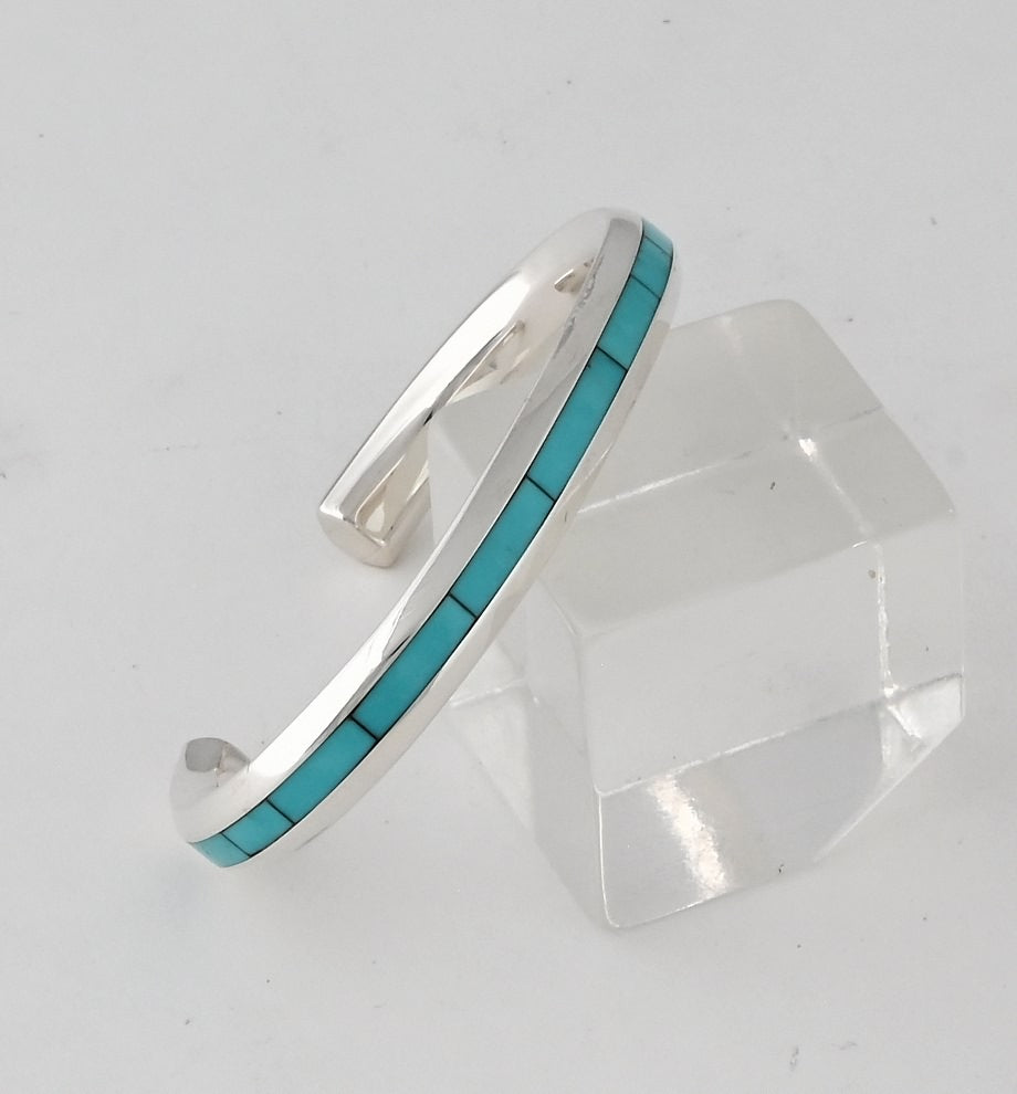 Bracelet with Turquoise Inlay by Troy Natachu