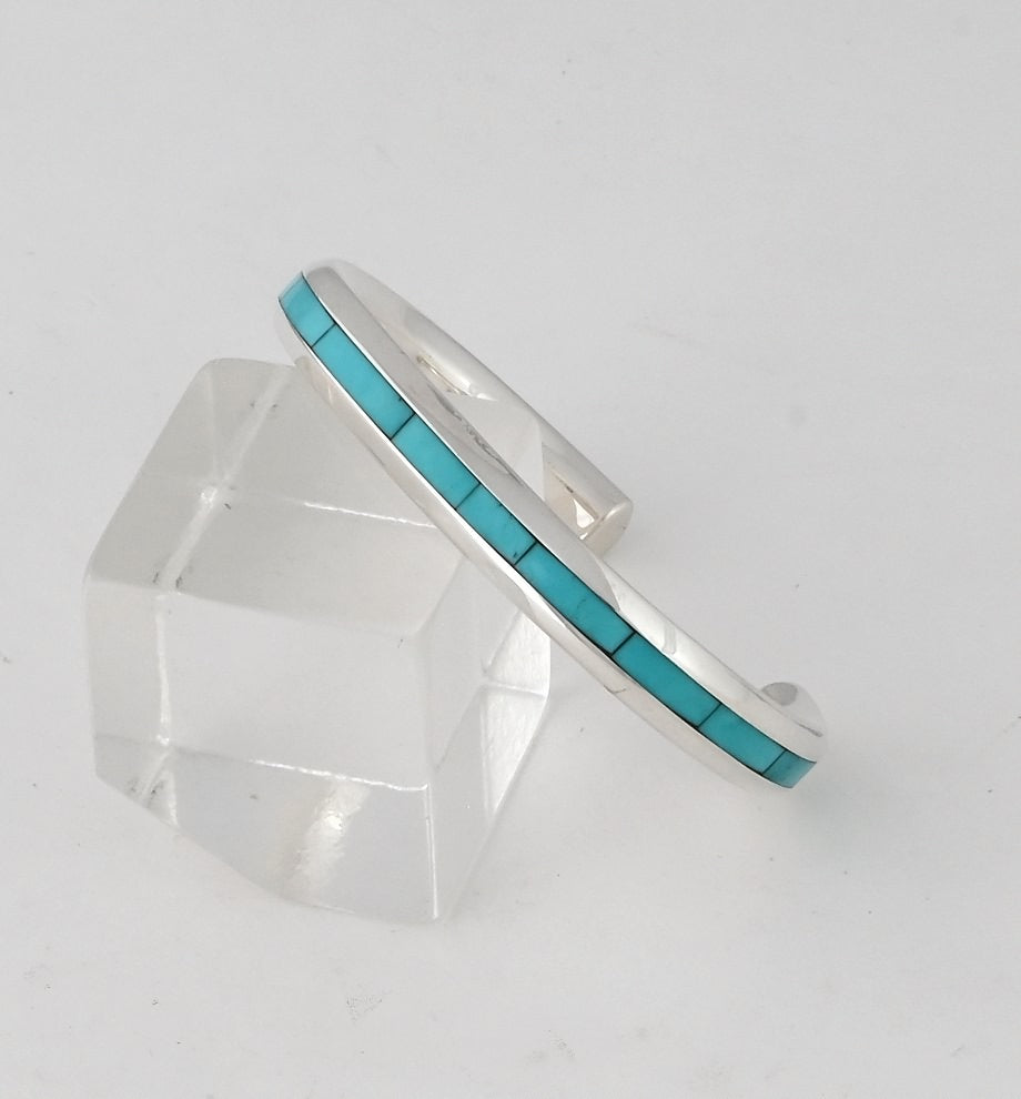 Bracelet with Turquoise Inlay by Troy Natachu