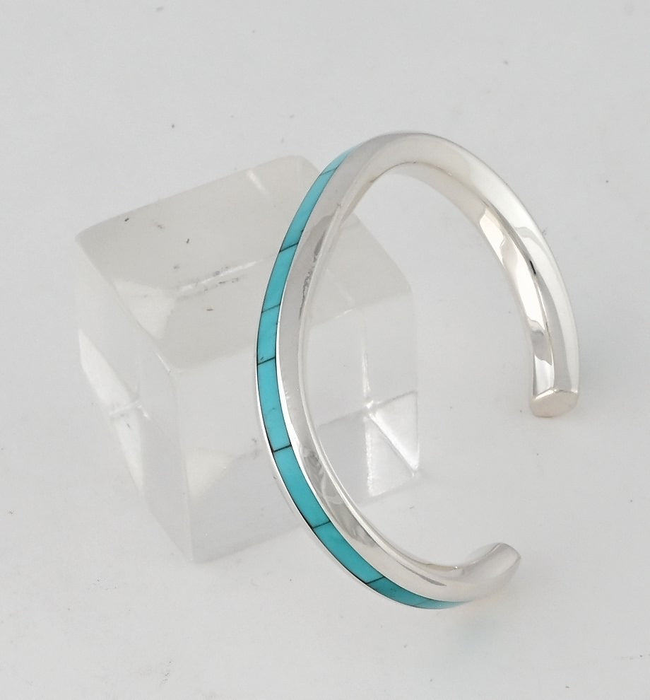 Bracelet with Turquoise Inlay by Troy Natachu