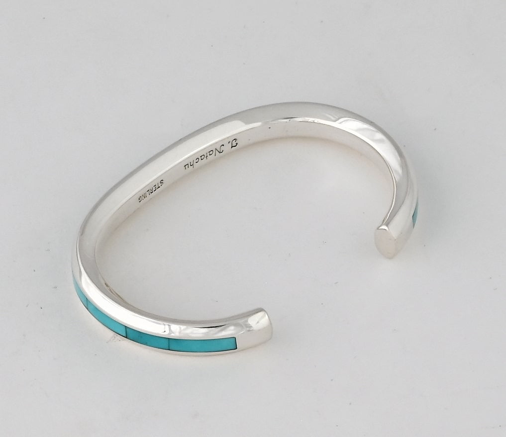 Bracelet with Turquoise Inlay by Troy Natachu