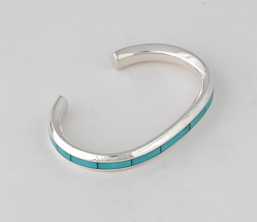 Bracelet with Turquoise Inlay by Troy Natachu