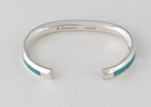 Bracelet with Turquoise Inlay by Troy Natachu