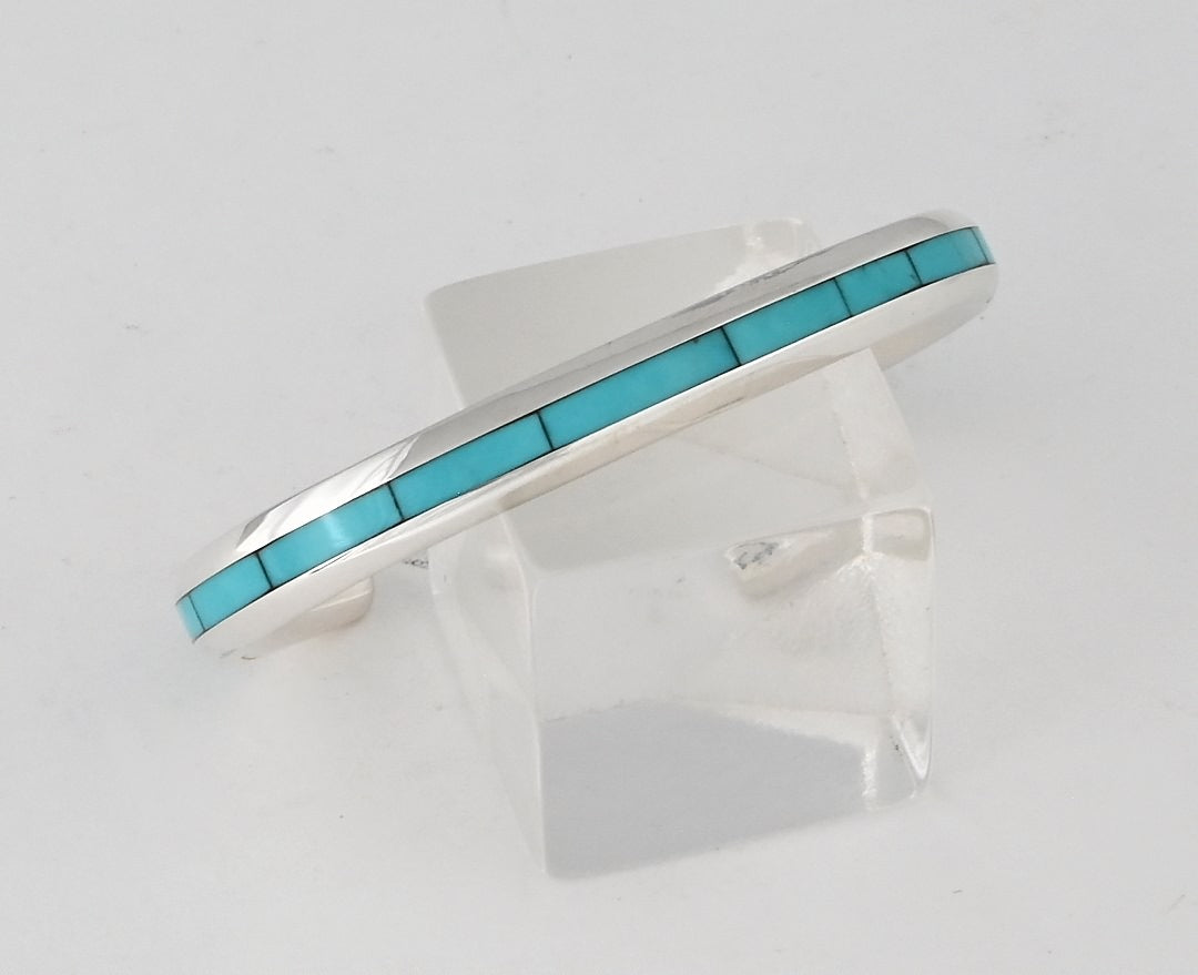 Bracelet with Turquoise Inlay by Troy Natachu