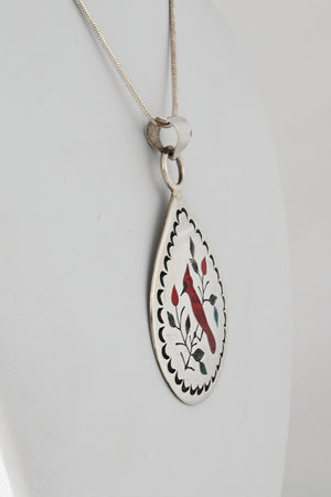 Pendant with Inlaid Cardinal by Raymond Boyd