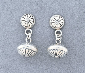 Navajo Pearl Drop Earrings by Maria Yazzie