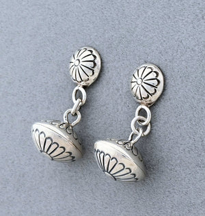 Navajo Pearl Drop Earrings by Maria Yazzie