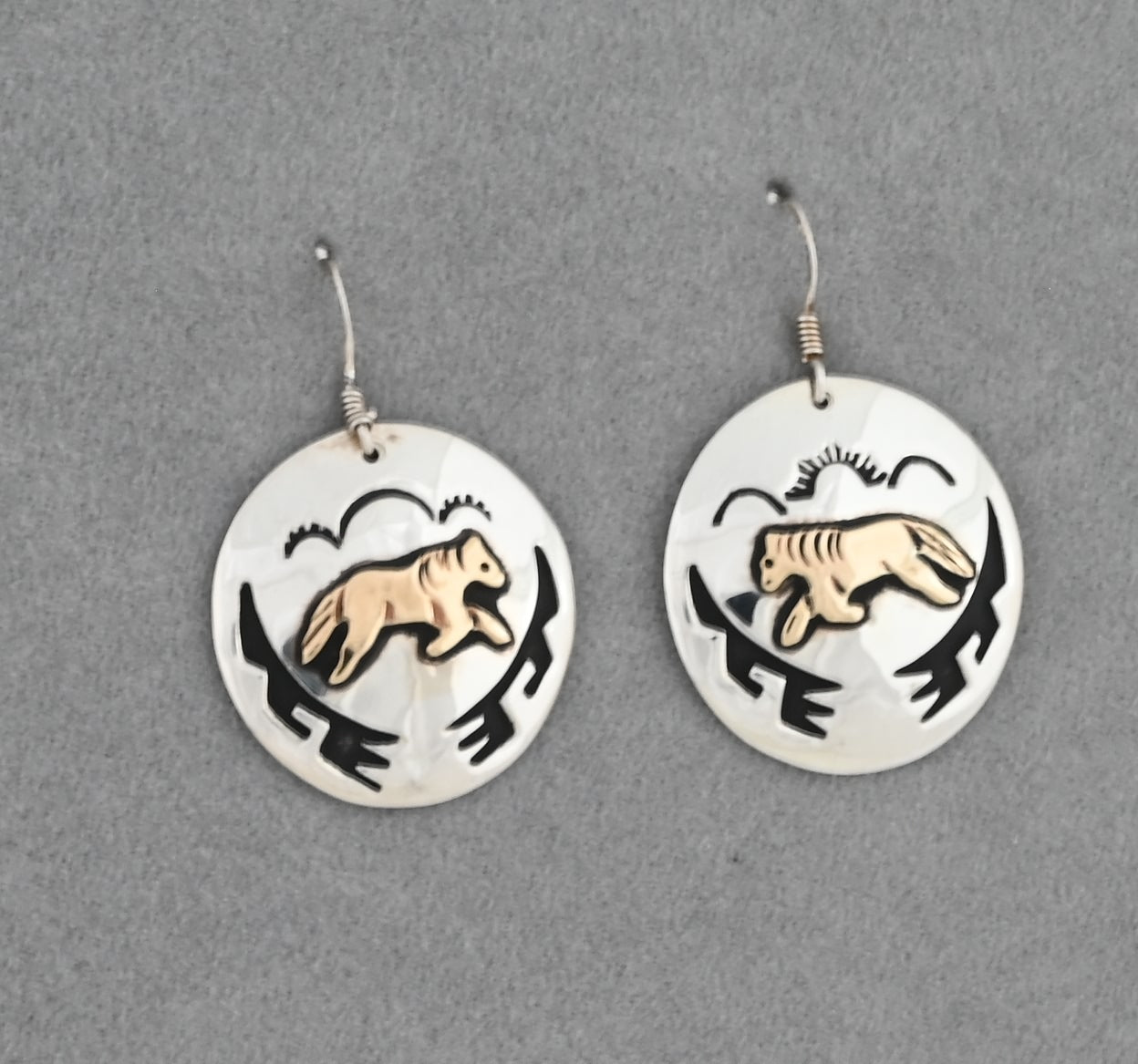 Earrings with Running Horse Design by Rosita Singer