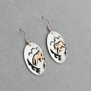 Earrings with Running Horse Design by Rosita Singer