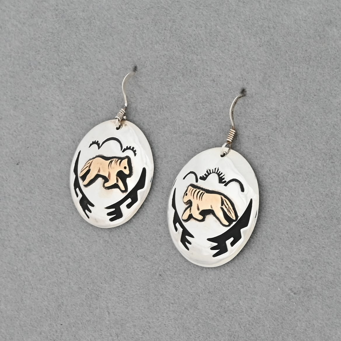 Earrings with Running Horse Design by Rosita Singer