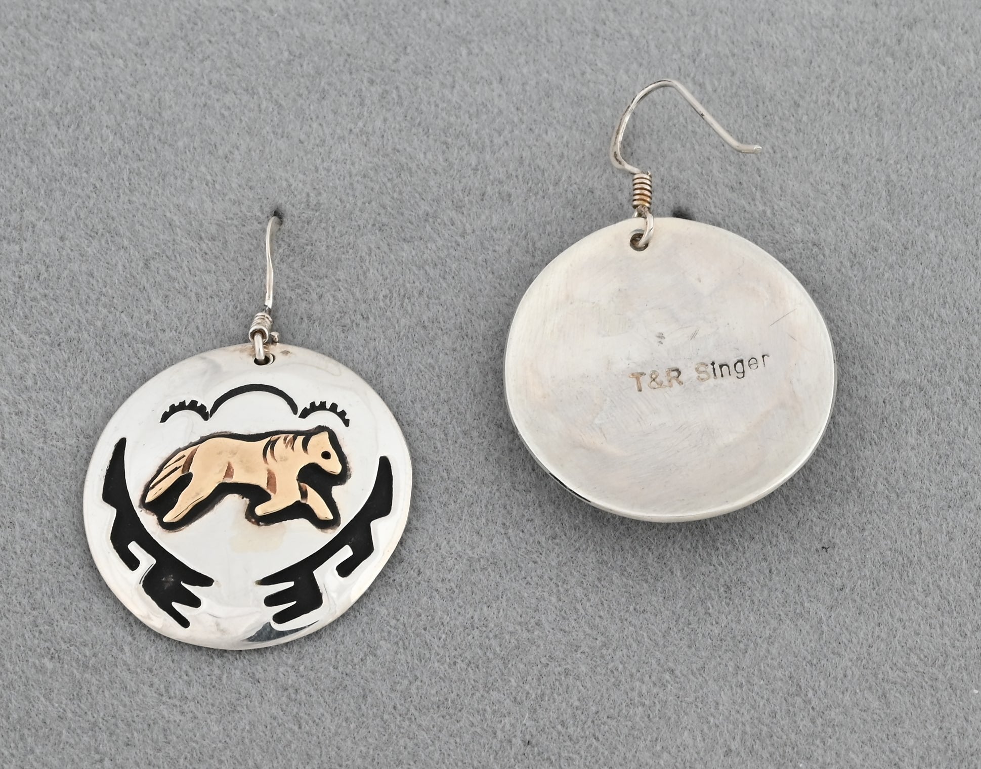 Earrings with Running Horse Design by Rosita Singer