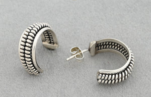 Earrings with "Phone Cord" Hoops by Caroline Tsosie