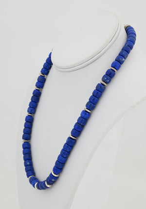 Necklace with High Grade Lapis Lazuli Beads by Fred Archuletta