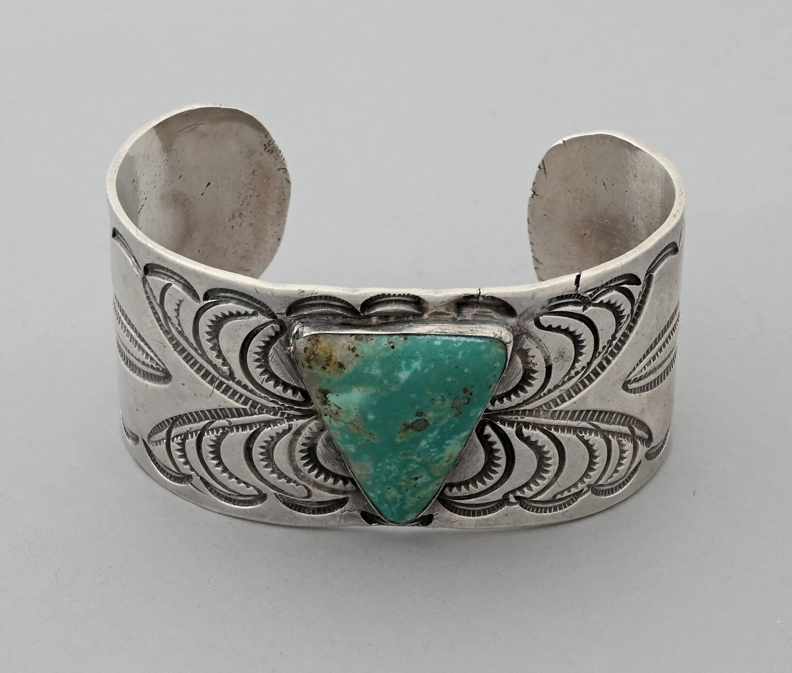 Cuff Bracelet with Triangular Turquoise (vintage)