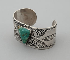 Cuff Bracelet with Triangular Turquoise (vintage)