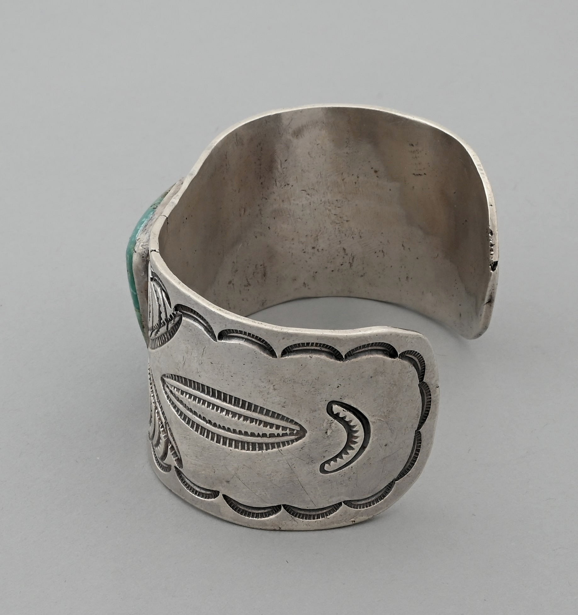 Cuff Bracelet with Triangular Turquoise (vintage)