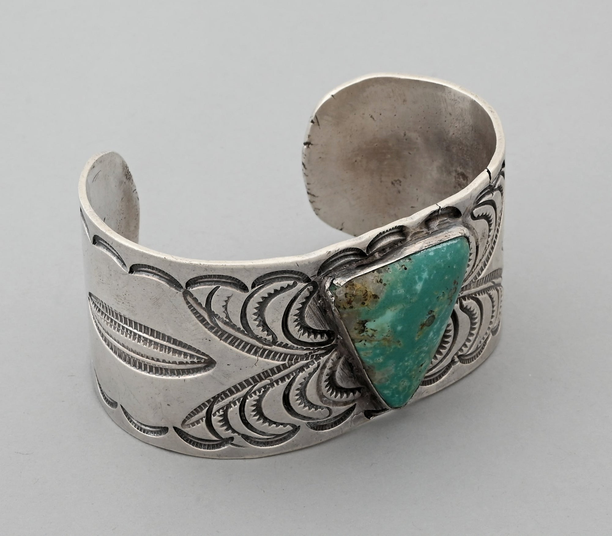 Cuff Bracelet with Triangular Turquoise (vintage)