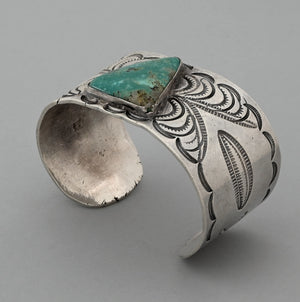 Cuff Bracelet with Triangular Turquoise (vintage)