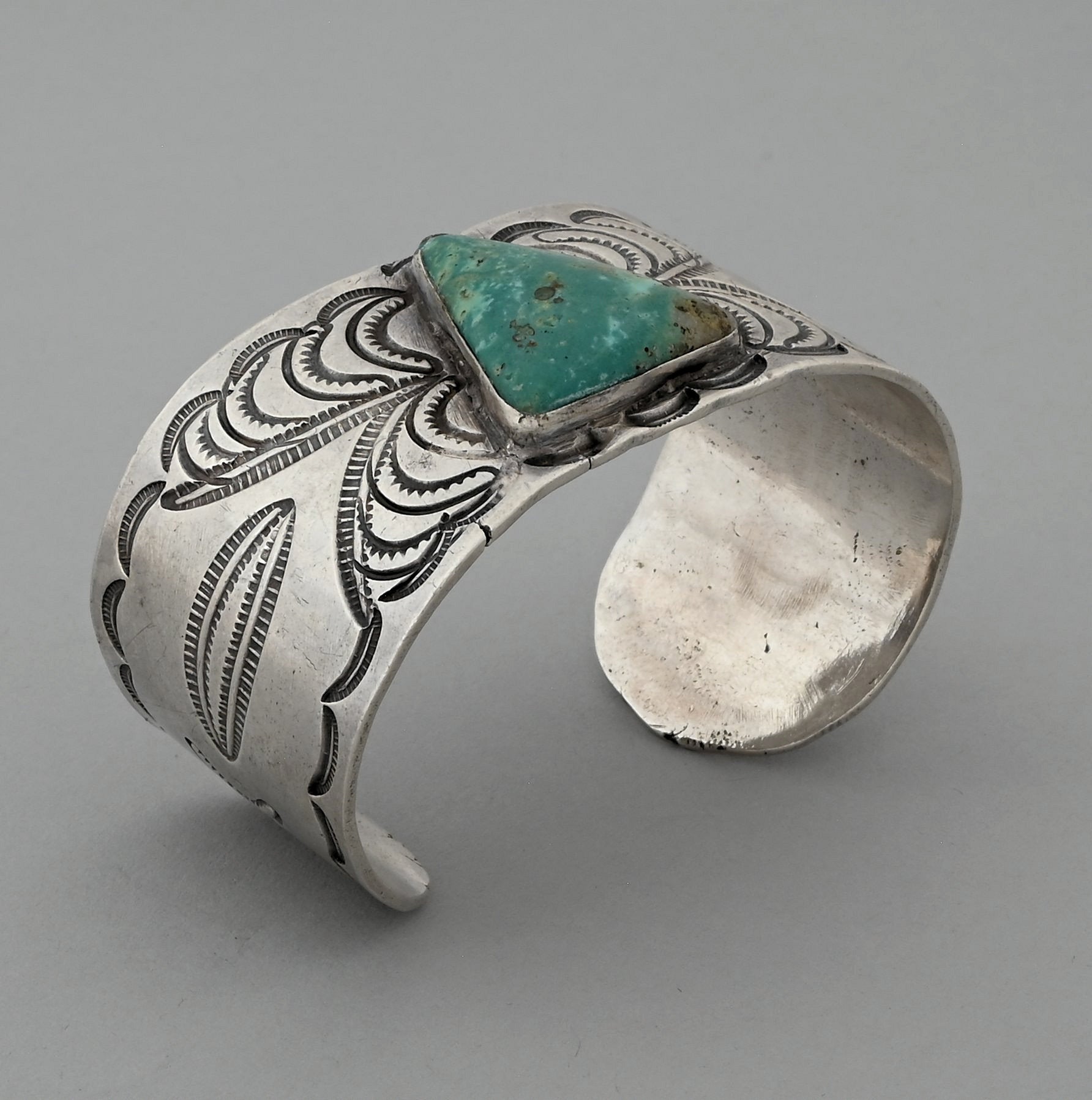Cuff Bracelet with Triangular Turquoise (vintage)