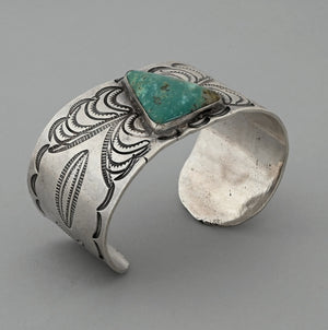 Cuff Bracelet with Triangular Turquoise (vintage)