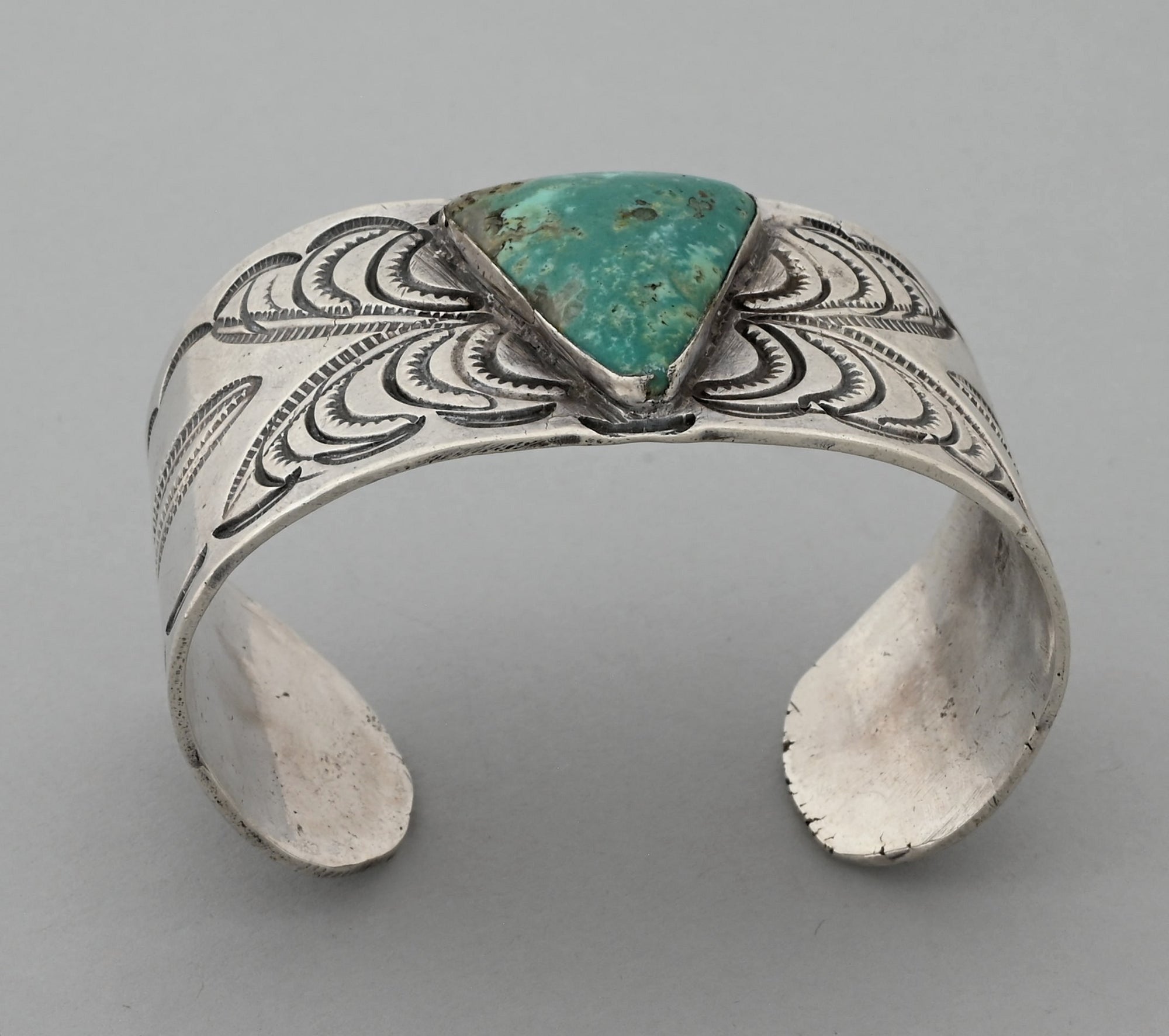 Cuff Bracelet with Triangular Turquoise (vintage)