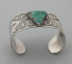 Cuff Bracelet with Triangular Turquoise (vintage)