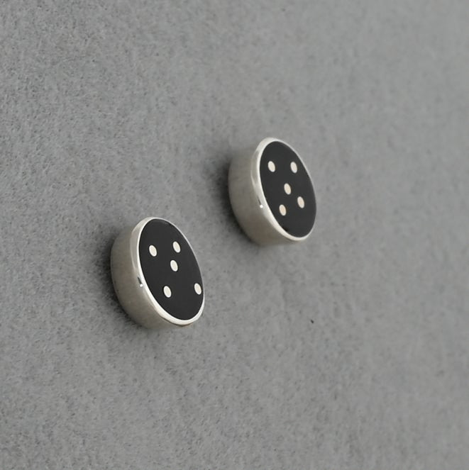 Earrings with Round Studs by Jimmy Poyer