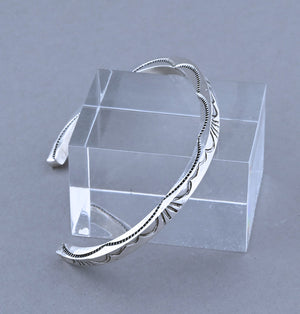 Stamped Square Wire Cuff Bracelet by Ben Tahe