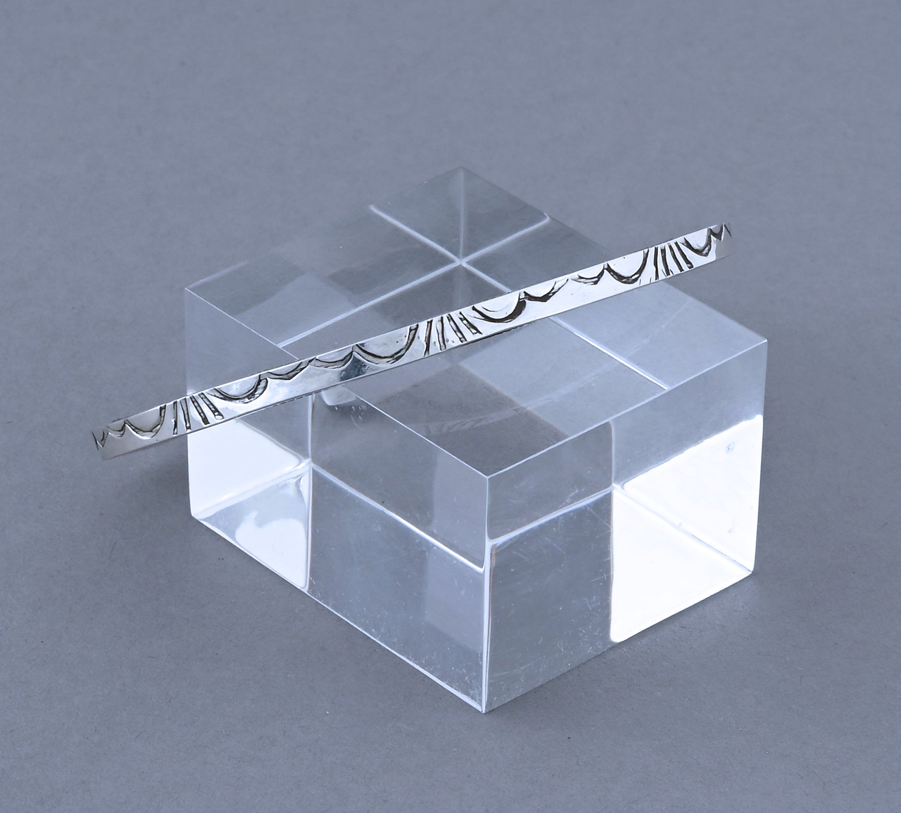 Stamped Square Wire Cuff Bracelet by Ben Tahe