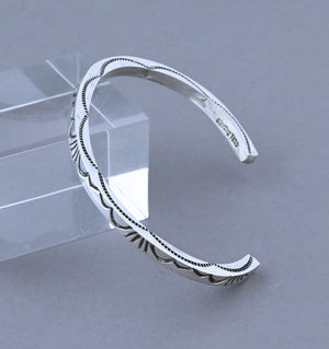 Stamped Square Wire Cuff Bracelet by Ben Tahe