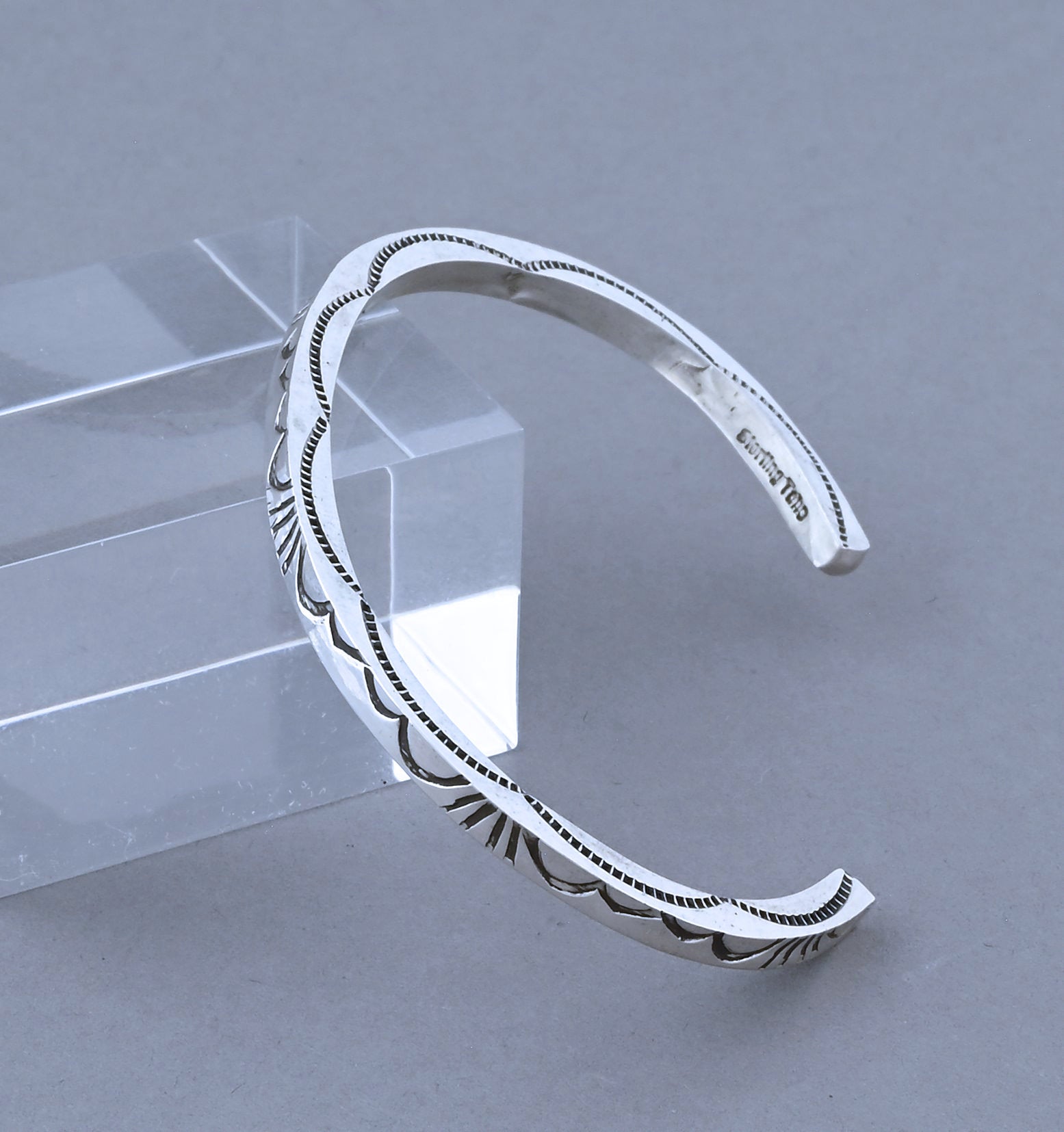 Stamped Square Wire Cuff Bracelet by Ben Tahe