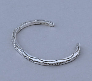 Stamped Square Wire Cuff Bracelet by Ben Tahe