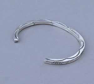 Stamped Square Wire Cuff Bracelet by Ben Tahe