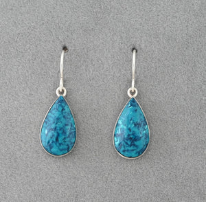 Earrings with Shattuckite by Elsie Armstrong