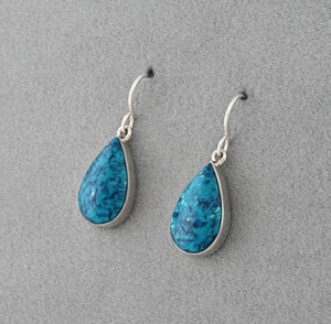 Earrings with Shattuckite by Elsie Armstrong