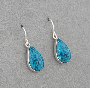 Earrings with Shattuckite by Elsie Armstrong